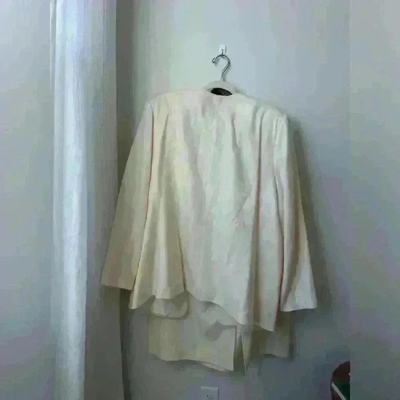 Cream Wool Blend suit set Women size 22w academia plus size fall fashion classy - Picture 6 of 8